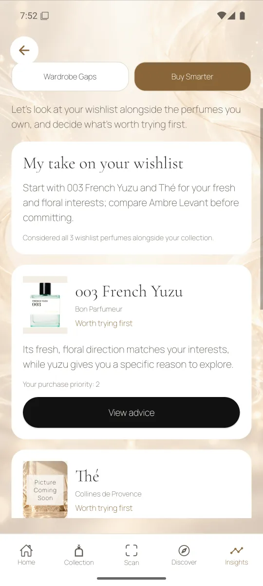 Compra mejor ofrece consejos personales sobre los perfumes de la lista de deseos